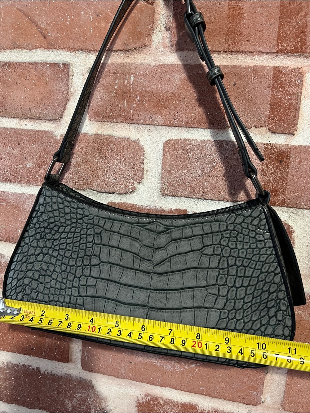 French Connection Croc-Embossed Shoulder Bag - Picture 4 of 9